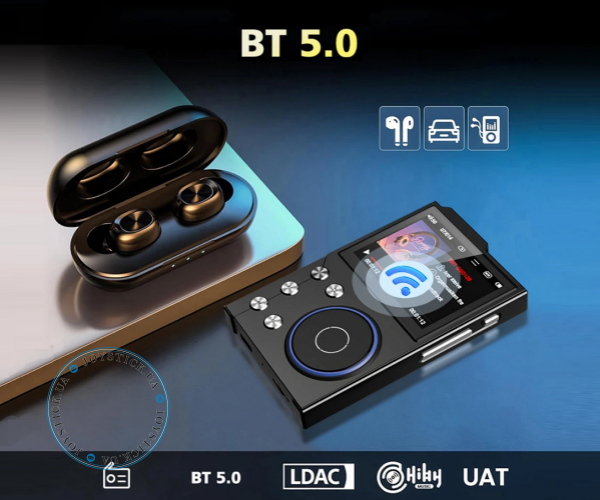 MP3-плеєр Hi-Fi AUDIO FM радіо Bluetooth DSD256 - підтримка Еквалайзера Line-Out та Диктофону пам'ять до 256 ГБ - Колір Металік-Темний